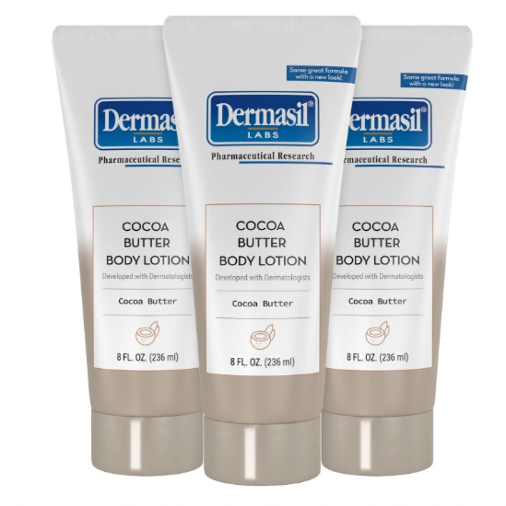 Lot of 6 Dermasil Cocoa Butter Moisturizing Body Lotion, 8 oz.
